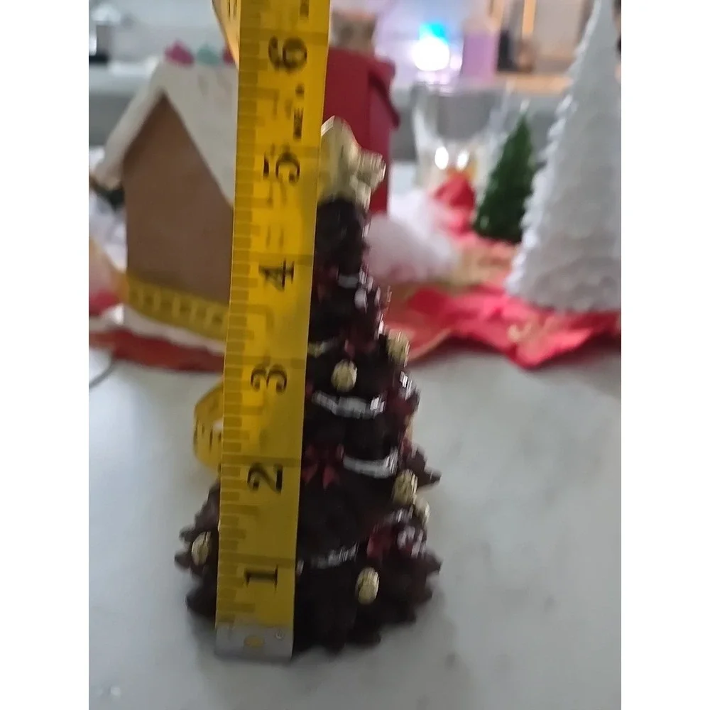 Handmade Resin Christmas Tree Brown Red Silver Gold Decoration Gift‎ 641